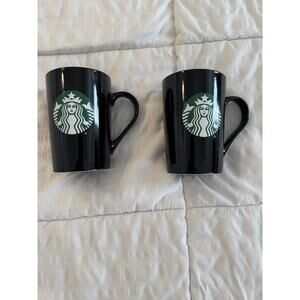 Lot of 2 Starbucks coffee tea mugs cups 11 oz. Black Logo 2020